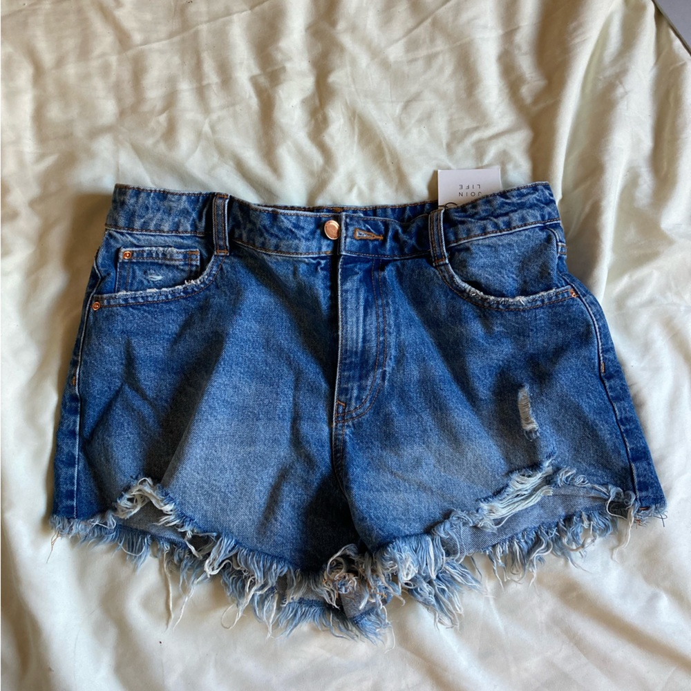 ZARA high rise denim shorts